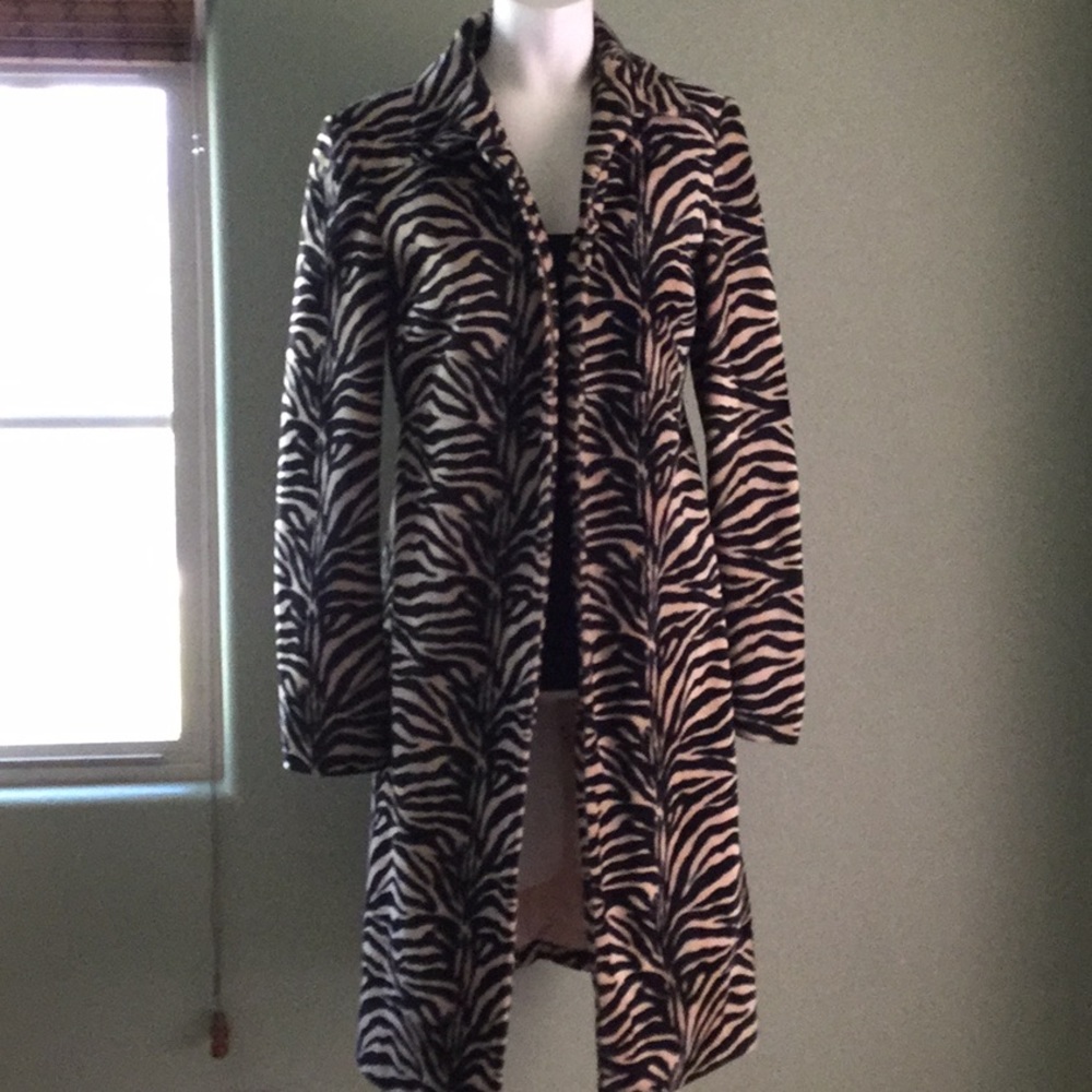 Zebra Print Coat By Only Small - image 1